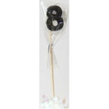 Occasions Black Glitter Long Stick Number Candles 0–9