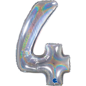 Mid 66cm Numbers HOLO SILVER #4