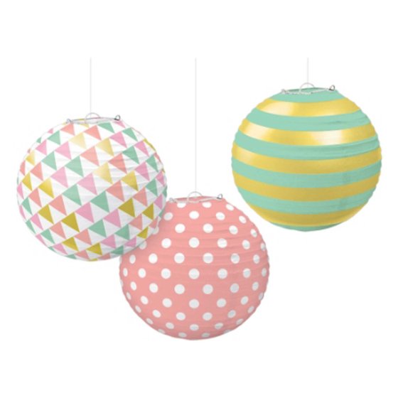 PASTEL ROUND PAPER LANTERNS
