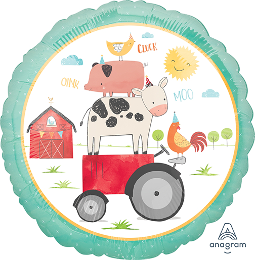 45cm Foil Balloon - BARNYARD BIRTHDAY