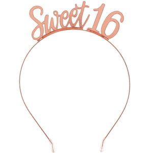 ELEGANT 'SWEET 16' BLUSH METAL HEADBAND