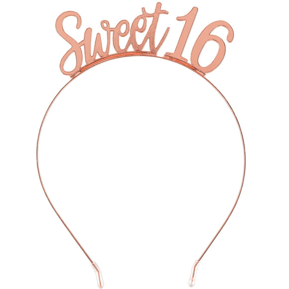 ELEGANT 'SWEET 16' BLUSH METAL HEADBAND