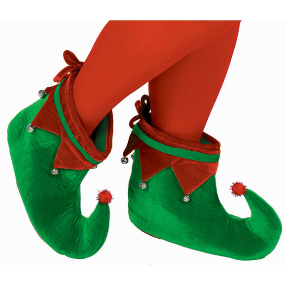 Christmas Adult Red & Green Elf Shoes with Bells