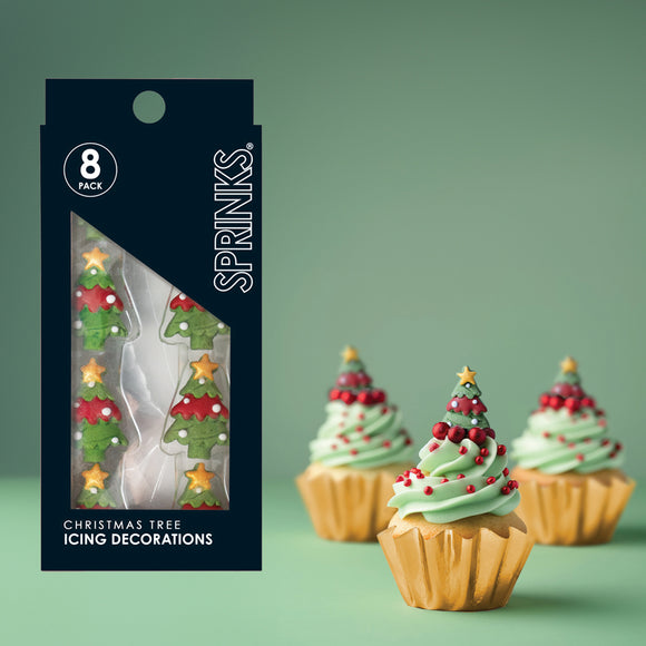 Sprinks Christmas Tree Icing Decorations 8 Pieces