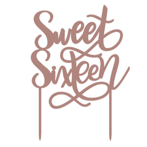 ACRYLIC CAKE TOPPER - SWEET SIXTEEEN