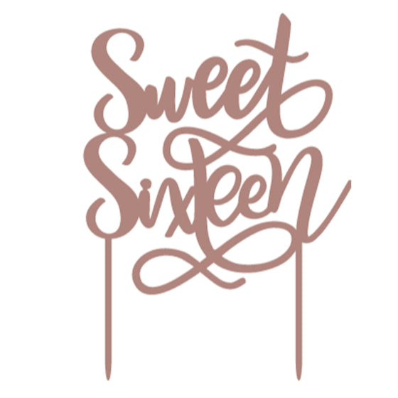 ACRYLIC CAKE TOPPER - SWEET SIXTEEEN
