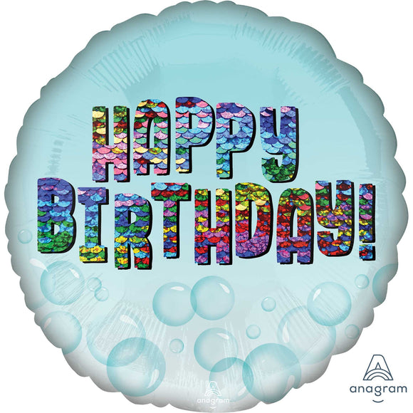 45cm Foil Balloon - HAPPY BIRTHDAY SEQUINS