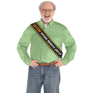 OVER THE HILL CONSTRUCTION TAPE CAUTION SASH