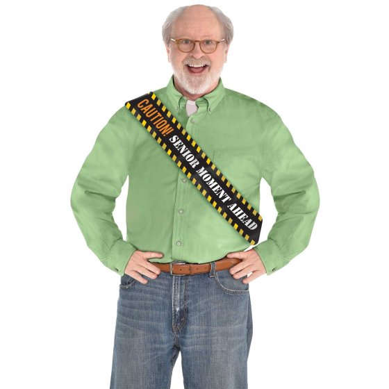 OVER THE HILL CONSTRUCTION TAPE CAUTION SASH