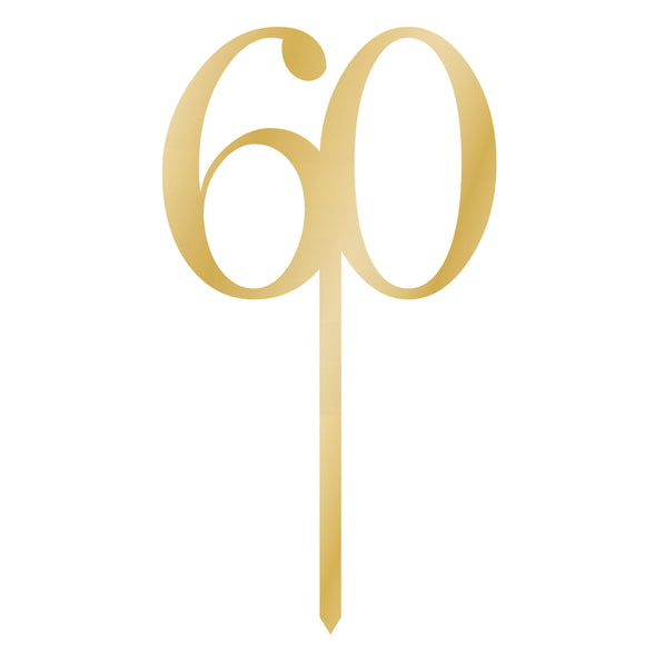 Cake Topper Pick 60 Gold Acrylic