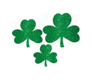 ST PATRICK'S GLITTER SHAMROCK CUTOUTS