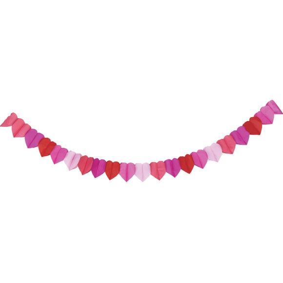 HEARTS TISSUE PAPER BANNER - MULTICOLOURED