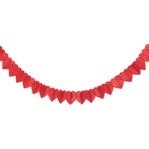 HEARTS TISSUE PAPER BANNER - RED
