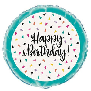 45cm Foil Balloon - TRIANGLE CONFETTI HAPPY BIRTHDAY