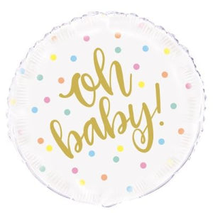 45cm Foil Balloon -  OH BABY!