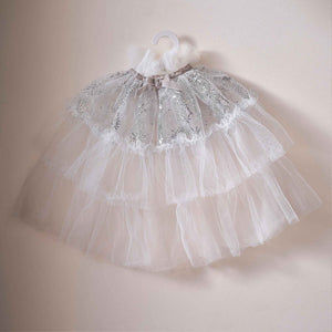 Fancy Dress White and Silver Sparkle Fairy Princess Costume Cape