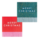 Merry & Bright Christmas Fringe Napkins