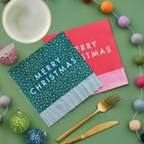 Merry & Bright Christmas Fringe Napkins