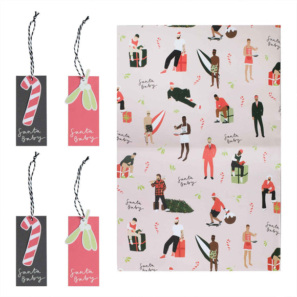 Ginger Ray Merry & Bright Christmas Boyfriends Gift Wrap Set