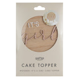 Teddy Bear It's a Girl Wooden Cake Topper