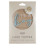 Teddy Bear It's a Boy Wooden Cake Topper
