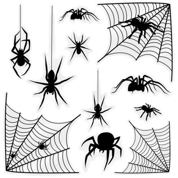 Beistle Spider & Spider Web Silhouette Clings