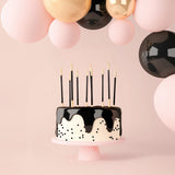 15cm Gold Double Dipped Cake Candles Black 12 Pack