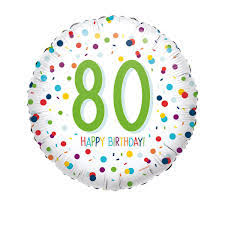 45cm Foil Balloon - HAPPY 80th BIRTHDAY