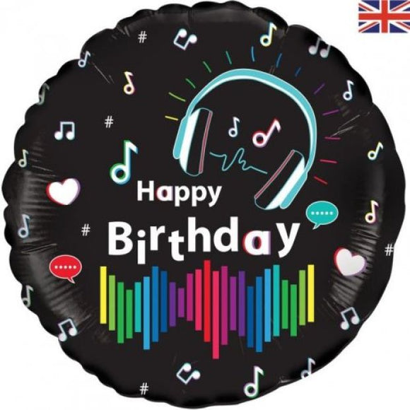 45cm Foil Balloon - HAPPY BIRTHDAY (MUSIC)