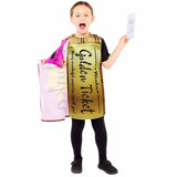 Amscan Charlie & The Chocolate Factory Golden Ticket Wonka Bar Kids Costume 3-7 Years