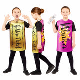 Amscan Charlie & The Chocolate Factory Golden Ticket Wonka Bar Kids Costume 3-7 Years