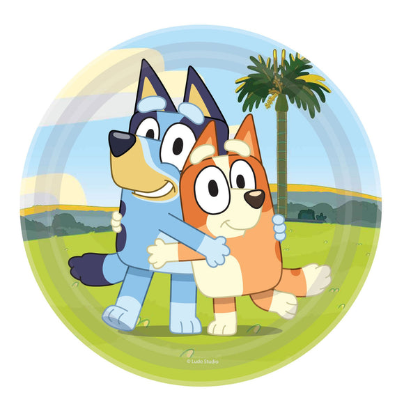 BLUEY 23CM ROUND PAPER PLATES