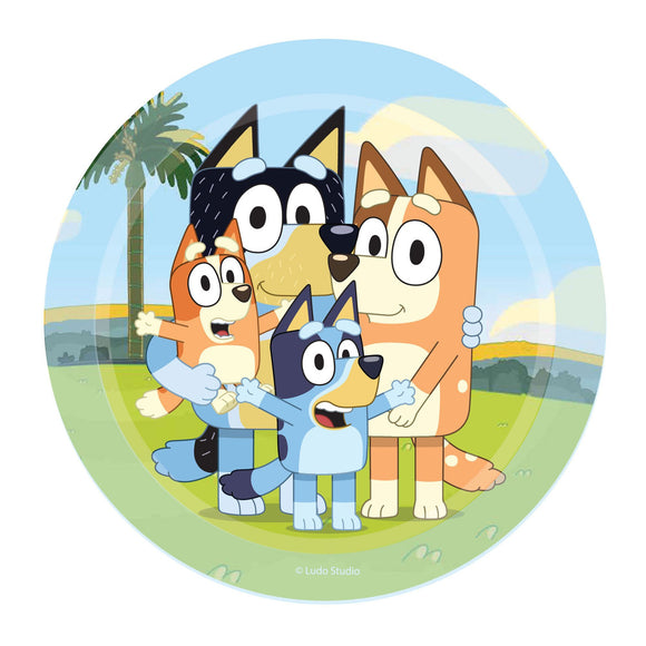 BLUEY 17CM ROUND PAPER PLATES