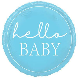 45cm Foil Balloon -  HELLO BABY BLUE