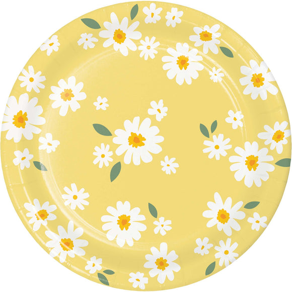 Sweet Daisy Paper Plates 23cm