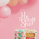 Sugar Crafty He Or She White Cake Topper