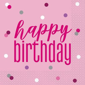 PINK HAPPY BIRTHDAY NAPKINS