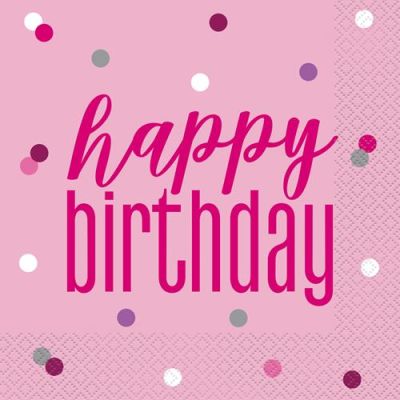 PINK HAPPY BIRTHDAY NAPKINS