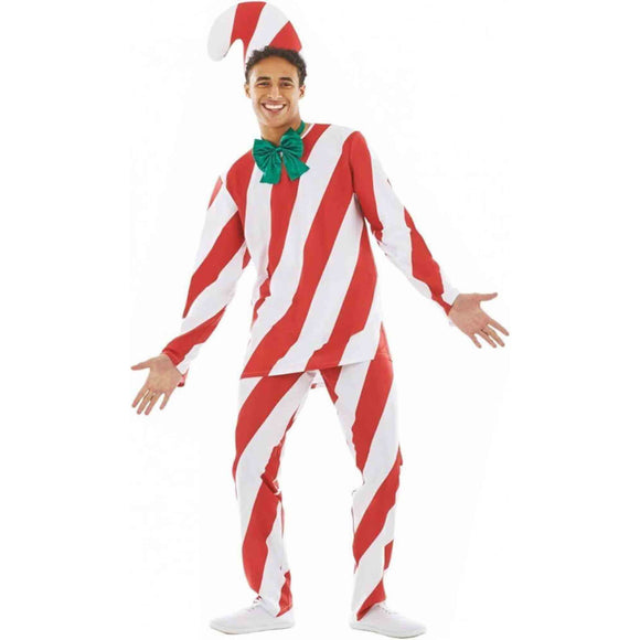 Candy Cane Elf Mens Costume XL