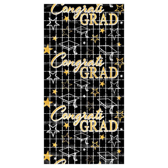 Beistle Congrats Grad Metallic Square Curtain