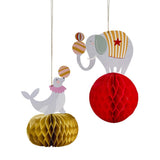 Hootyballoo Circus Party Circus Honeycomb Decorations 2Pk