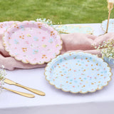 Hootyballoo Ditsy Floral Tea Party Scalloped Paper Lunch Plates 8Pk