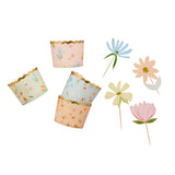 Hootyballoo Ditsy Floral Tea Party Cupcake Holder & Topper Kit