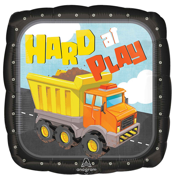 45cm Foil Balloon - Construction Hard at Play