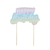 Hootyballoo Eco Rainbow Happy Birthday Paper Cake Topper