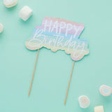 Hootyballoo Eco Rainbow Happy Birthday Paper Cake Topper