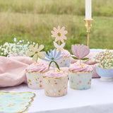 Hootyballoo Ditsy Floral Tea Party Cupcake Holder & Topper Kit