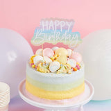Hootyballoo Eco Rainbow Happy Birthday Paper Cake Topper