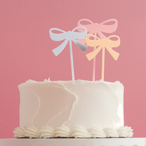 MILKSHAKE BOWS CAKE TOPPER