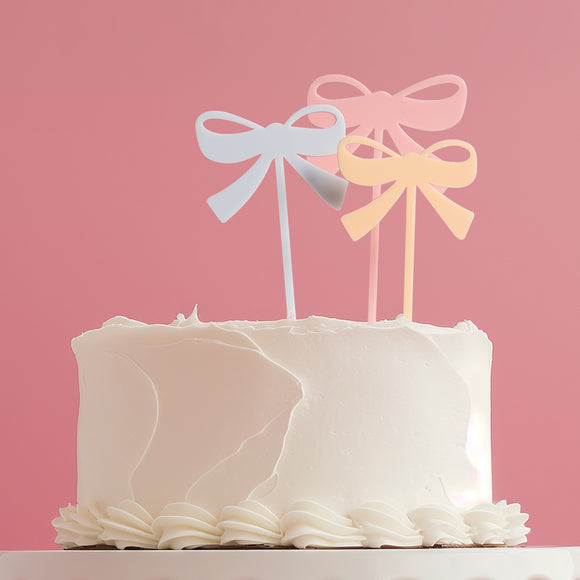MILKSHAKE BOWS CAKE TOPPER
